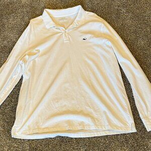 Vineyard Vines White Long Sleeve Polo XL